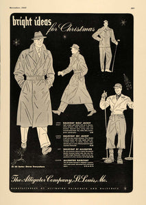 1937 Ad Alligator Clothing Golf Ski Raincoat Galecoat - ORIGINAL ESQ1