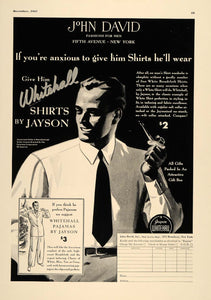 1937 Ad Whitehall Jayson John David Businessman Shirts - ORIGINAL ESQ1