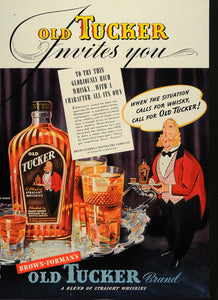 1937 Ad Old Tucker Straight Whiskies Brown Forman - ORIGINAL ADVERTISING ESQ1