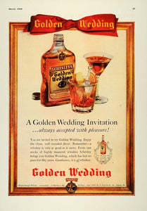 1938 Ad Schenley Golden Wedding Invitation Whiskies - ORIGINAL ADVERTISING ESQ1
