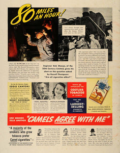 1938 Ad Train Engineers Bob Sharpe Camel Cigarettes - ORIGINAL ADVERTISING ESQ1