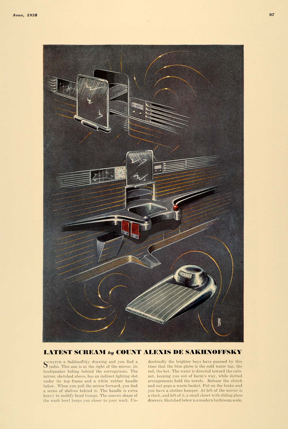 1938 Article Alexis Sakhnoffsky Technological Concepts - ORIGINAL ESQ1