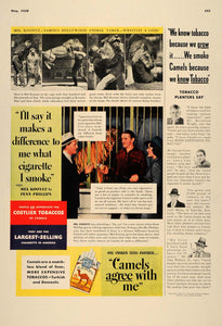 1938 Ad Camel Cigarettes Mel Koontz Lion Tamer Tiger - ORIGINAL ADVERTISING ESQ1