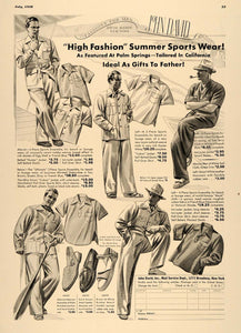 1938 Ad John David Palm Springs Men's Fashion Father - ORIGINAL ADVERTISING ESQ1