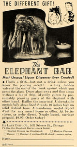 1938 Ad De Lacy Distillery Co. Elephant Bar Dispenser - ORIGINAL ESQ1