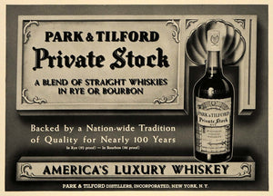 1938 Ad Park & Tilford DistillersPrivate Stock Whiskey - ORIGINAL ESQ1