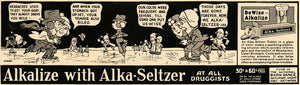 1938 Ad Alka-Seltzer Tablets Headaches Reliever Cartoon - ORIGINAL ESQ1