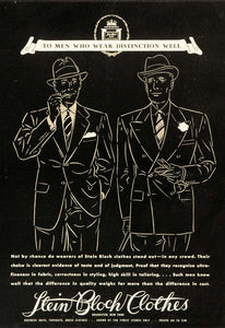 1936 Ad Stein Bloch Clothes Men Coat Stores Fabric Art - ORIGINAL ESQ1