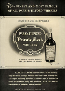 1936 Ad Park TIlford Private Stock Whiskey Rye Bourbon - ORIGINAL ESQ1
