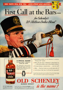 1937 Ad Old Schenley Supreme Blended Whiskey Trumpet - ORIGINAL ADVERTISING ESQ1
