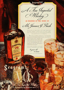 1936 Ad Seagram's V. O. Imported Whiskey James J. Bush - ORIGINAL ESQ1