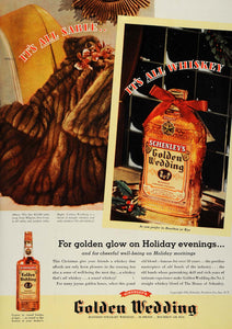 1936 Ad Schenley Golden Wedding Blend Whiskey Christmas - ORIGINAL ESQ1