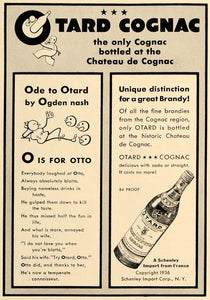 1937 Ad Schenley Otard France Cognac Alcohol Beverage - ORIGINAL ESQ1