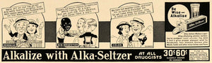 1936 Ad Alka-Seltzer Health Indigestion Drug Comic Cold - ORIGINAL ESQ1