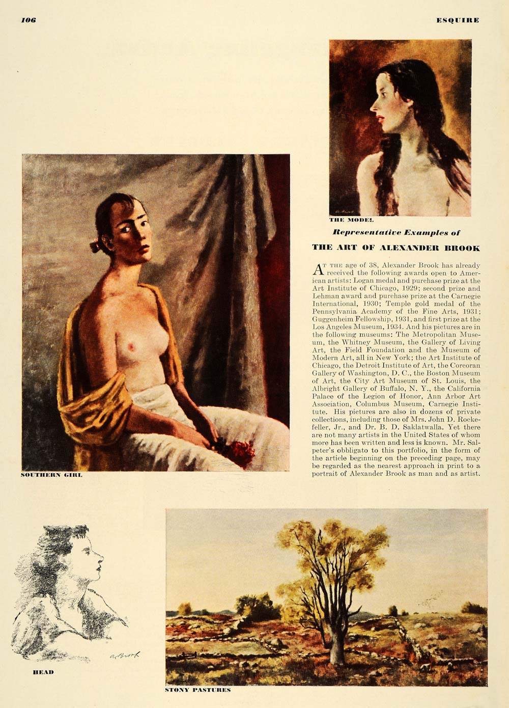 1936 Article Salpeter Artist Nude Alex Brook Naked Art - ORIGINAL ESQ1