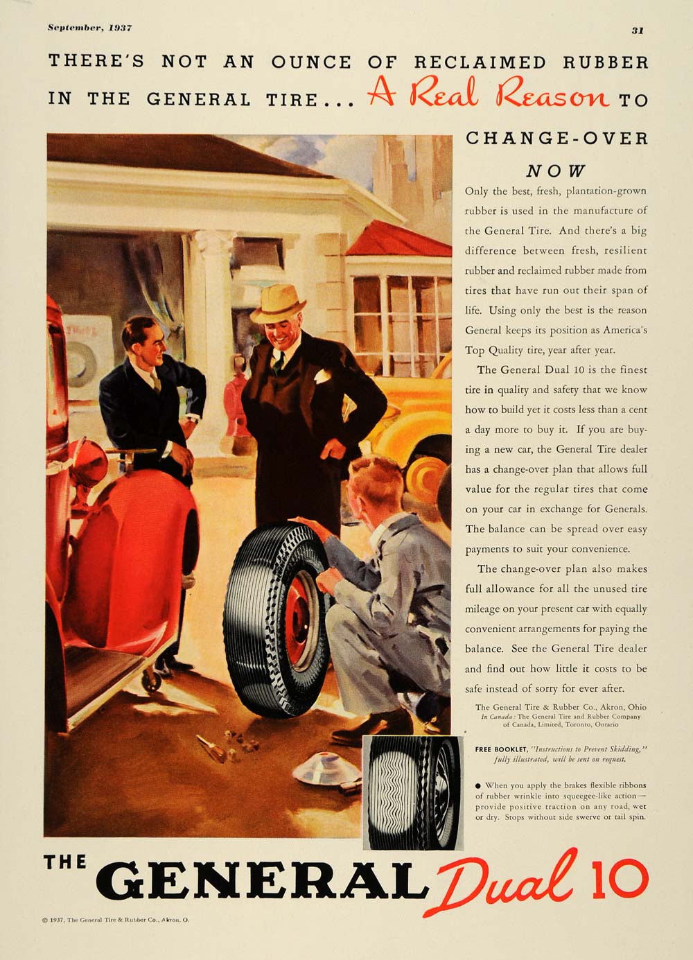 1937 Ad Changing Tires General Dual 10 Rubber Company - ORIGINAL ESQ2 ...