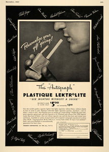 1937 Ad Autograph Plastique Lektrolite Lighter Progress - ORIGINAL ESQ2