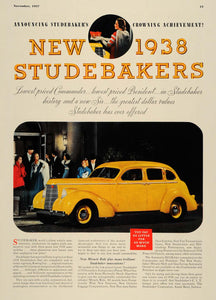 1937 Ad Studebaker Commander President Six Automobile - ORIGINAL ESQ2