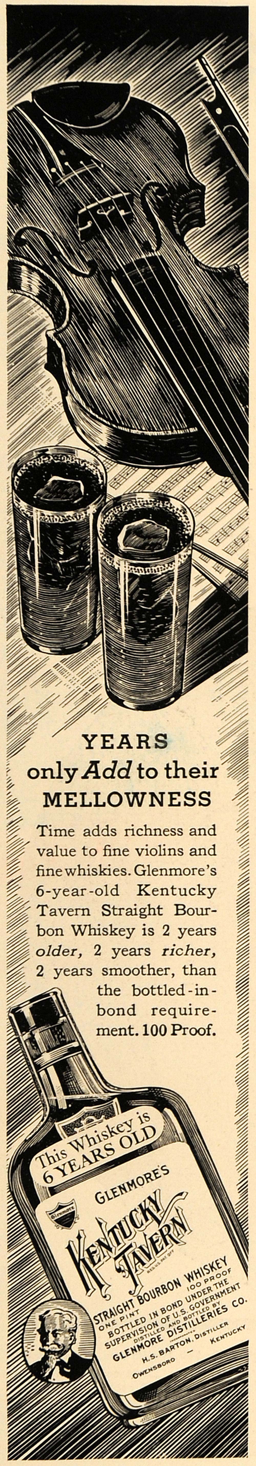 1936 Ad Glenmore Kentucky Tavern Bourbon Whiskey Barton - ORIGINAL ESQ2