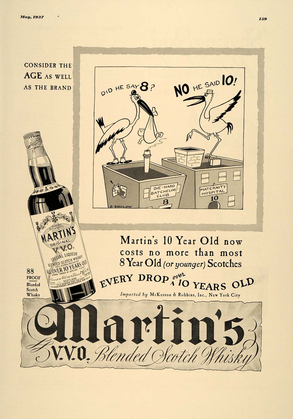 1937 Ad Martin Scotch V.V.O. Whiskey Artist Otto Soglow - ORIGINAL ESQ2