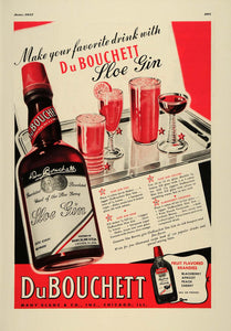 1937 Ad DuBouchett Sloe Gin Brandy Apricot Peach Cherry - ORIGINAL ESQ2
