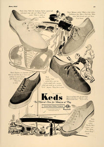 1937 Ad United States Rubber Keds Natural Laced Shoes - ORIGINAL ESQ2