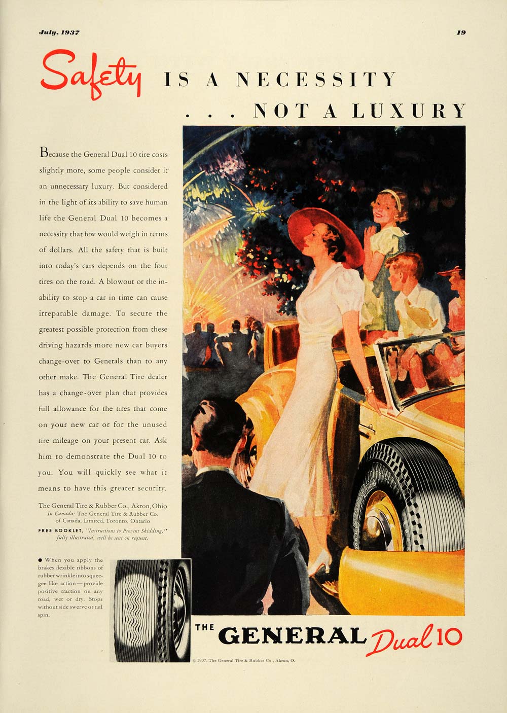 1937 Ad General Rubber Dual 10 Tires Fourth July Family - ORIGINAL ESQ ...