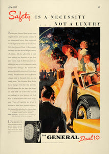 1937 Ad General Rubber Dual 10 Tires Fourth July Family - ORIGINAL ESQ2