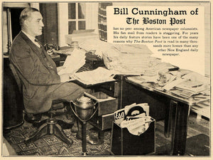 1937 Ad Bill Cunningham Boston Post Office Desk Papers ORIGINAL HISTORIC ESQ2