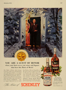 1936 Ad Schenley Ancient Special Reserve Whiskey Guest - ORIGINAL ESQ3