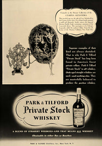 1936 Ad Park Tilford Private Stock Whiskey Alexandra - ORIGINAL ADVERTISING ESQ3
