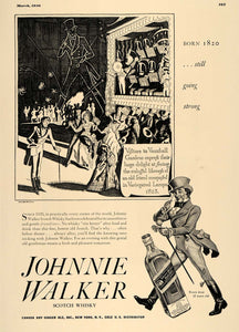 1936 Ad Johnnie Walker Scotch Whisky Vauxhall Gardens - ORIGINAL ESQ3