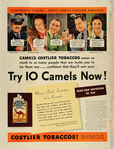1936 Ad Camel Cigarettes Eve Miller Gene Sarazen Pilot - ORIGINAL ESQ3