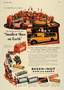 1936 Ad Beech-Nut Pepsin Gum Candy Varieties Circus - ORIGINAL ADVERTISING ESQ3