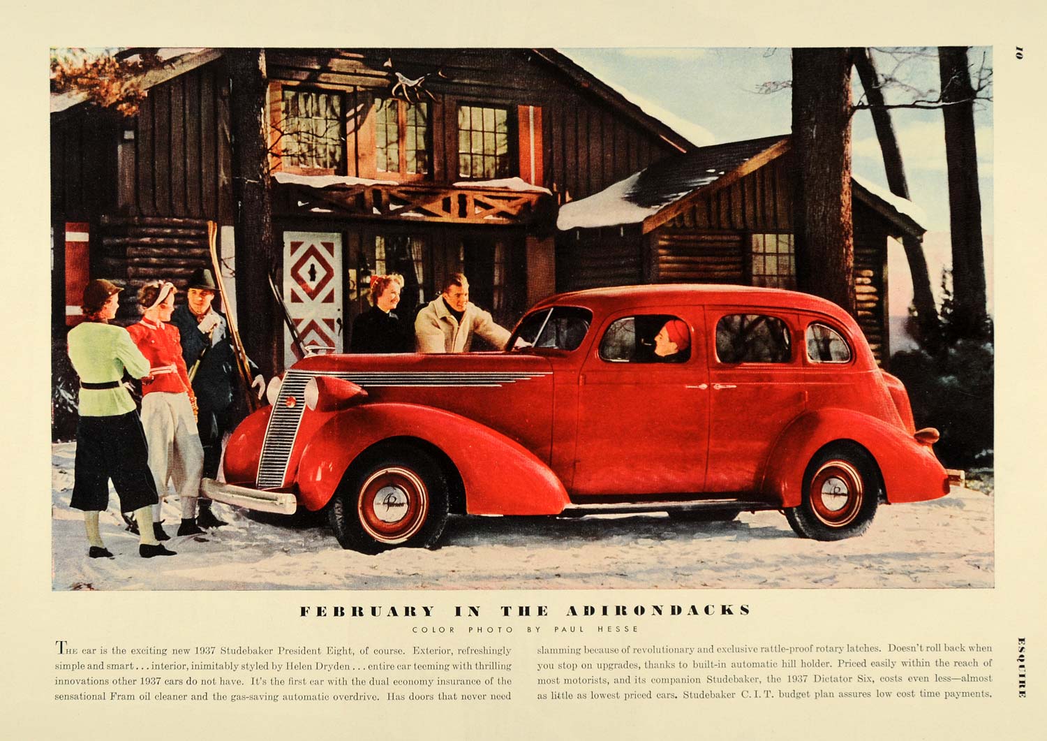 1937 Ad Studebaker C. I. T.Adirondacks Helen Dryden Car - ORIGINAL ESQ3