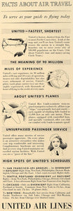 1936 Ad United Air Lines Airplane Travel Boise Flying - ORIGINAL ESQ3
