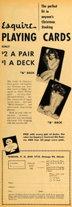 1947 Ad Esquire Playing Cards Deck Christmas Gift - ORIGINAL ADVERTISING ESQ4