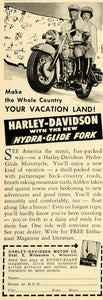 1949 Ad Hydra-Glide Fork Harley-Davidson Motorcycle Motorbikes Travel ESQ4