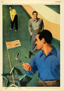 1947 Ad Golf Sportswear Men Lake Game Wool Fabric Star - ORIGINAL ESQ4