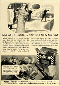 1947 Ad Ry Krisp Weight Loss Crackers Wafer Vitamin Art - ORIGINAL ESQ4
