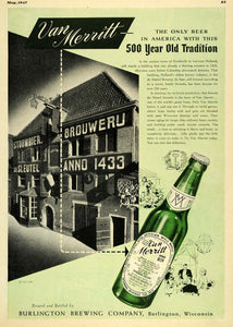 1947 Ad Van Merritt Beer Bottle Brewing America Alcohol - ORIGINAL ESQ4