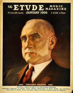 1926 Cover The Etude Music Tribute T. Presser Portrait - ORIGINAL ET1