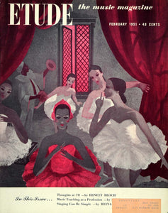 1951 Cover The Etude Music Ernest Bloch Ballet Dancers - ORIGINAL ET1
