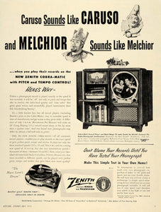 1951 Ad Zenith Record Player Radio Television Chicago - ORIGINAL