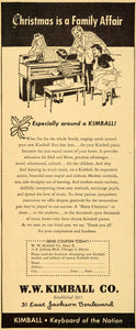 1948 Ad Kimball Pianos Keyboard Chicago Christmas Music - ORIGINAL ET2