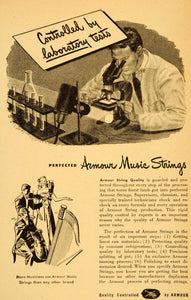1948 Ad Armour Music Strings Violin Violas Harps - ORIGINAL ADVERTISING ET2