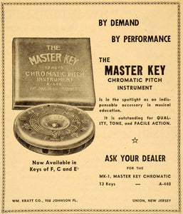 1948 Ad Master Key Chromatic Pitch Instrument Keys F C - ORIGINAL ET2