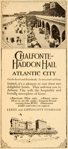 1925 Ad Chalfonte Haddon Hall Hotel Atlantic City Leeds - ORIGINAL ET2