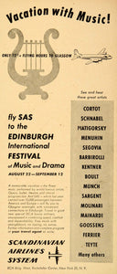 1948 Ad Scandinavian Airlines System Edinburgh DC-6 - ORIGINAL ADVERTISING ET2