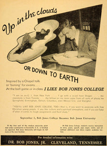 1947 Ad Bob Jones College Christian Music Tennessee - ORIGINAL ADVERTISING ET2